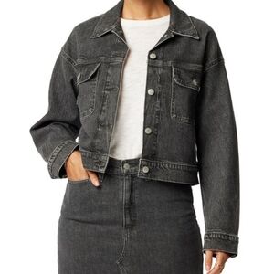 Womens Black Denim LEVI Trucker Jacket
